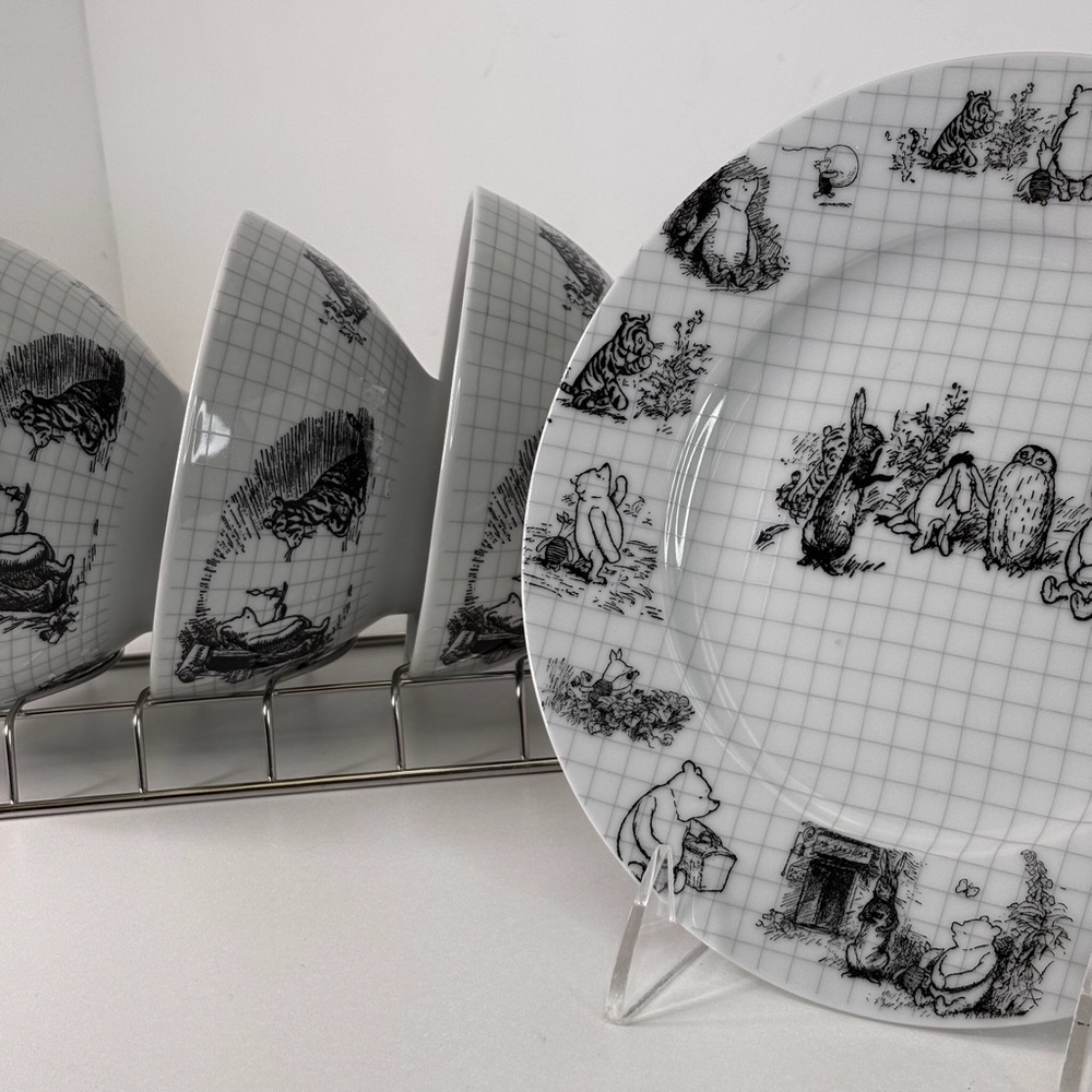 3 Cereal Soup 1 Salad Plate Sketch Disney Zrike Winnie The Pooh Sketchbook 5.5”